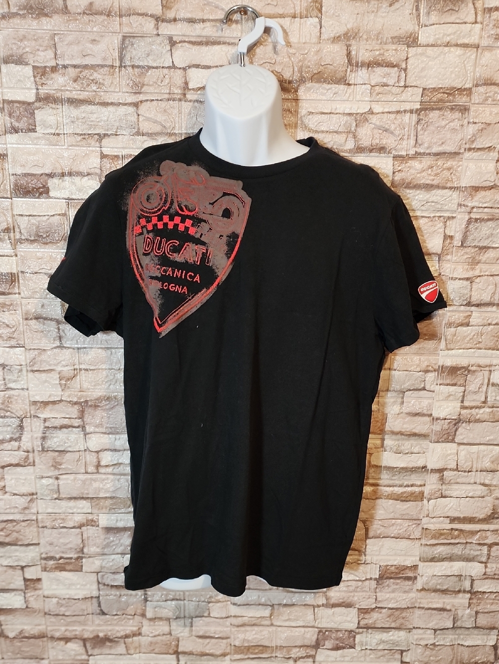 Puma Ducati Sport Life Style Black & Red Logo T-shirt Meccanica Bolonga